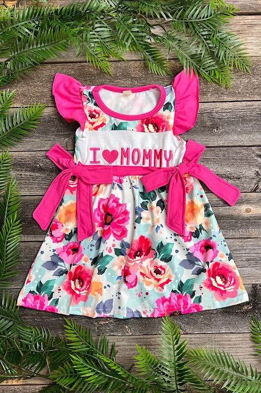 I Love Mommy Embroidered Dress